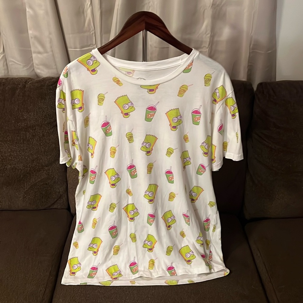 The Simpsons Matt Groening Size XL White Bart Simpson Squishee T-Shirt